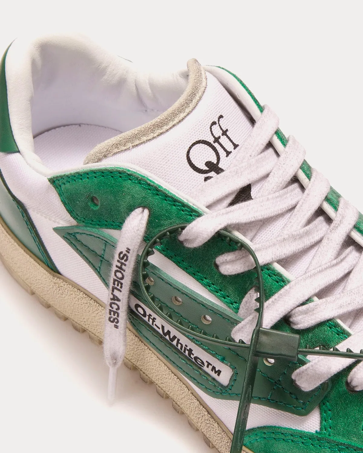 5.0 Sneaker Vintage Finish White / Green Low Top Sneakers