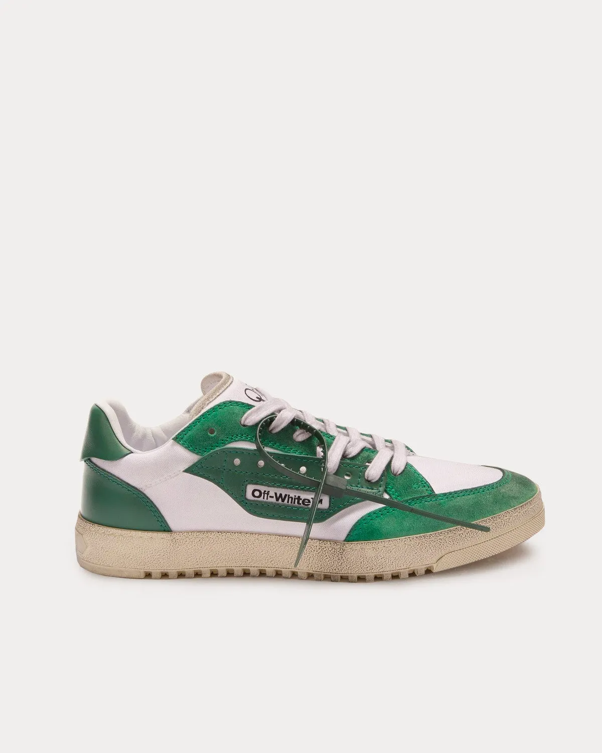 5.0 Sneaker Vintage Finish White / Green Low Top Sneakers