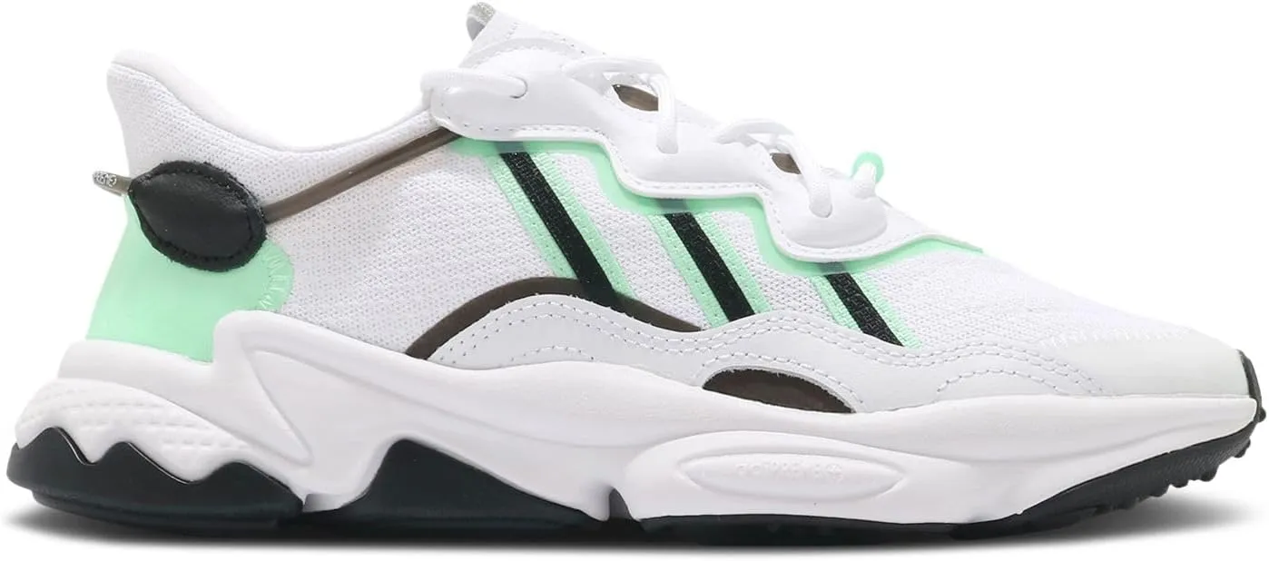 adidas Originals Womens Ozweego Shoes, Cloud White/Frozen Green/Core Black