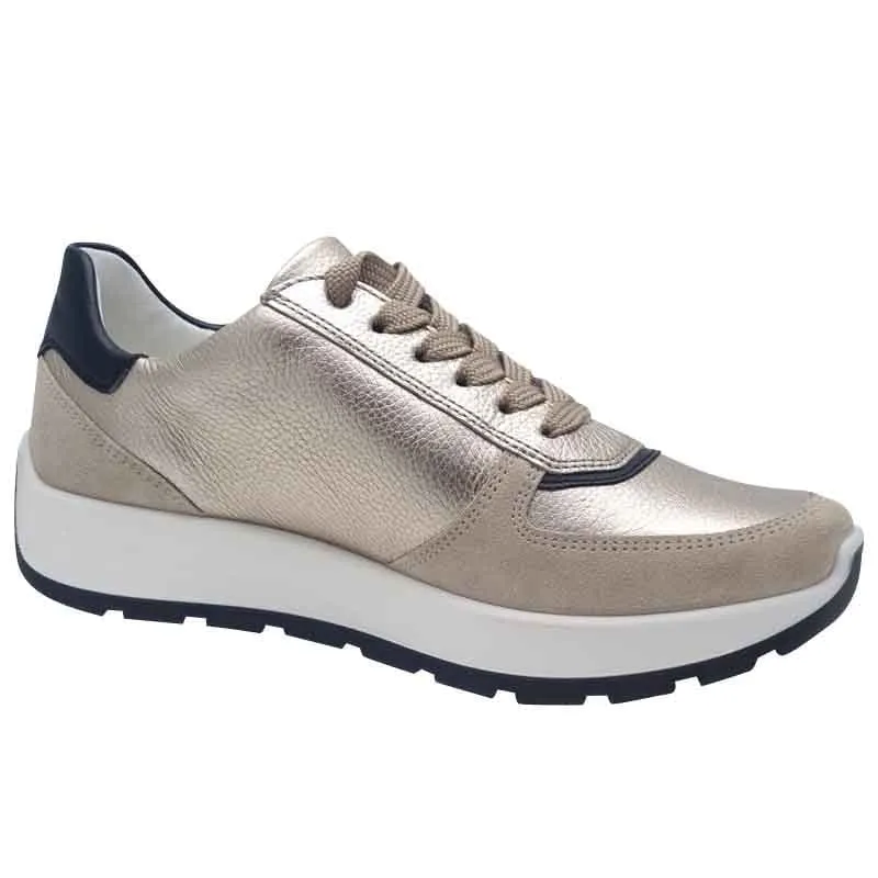 Ara Womens Gold New York Sneaker 12-25112-08