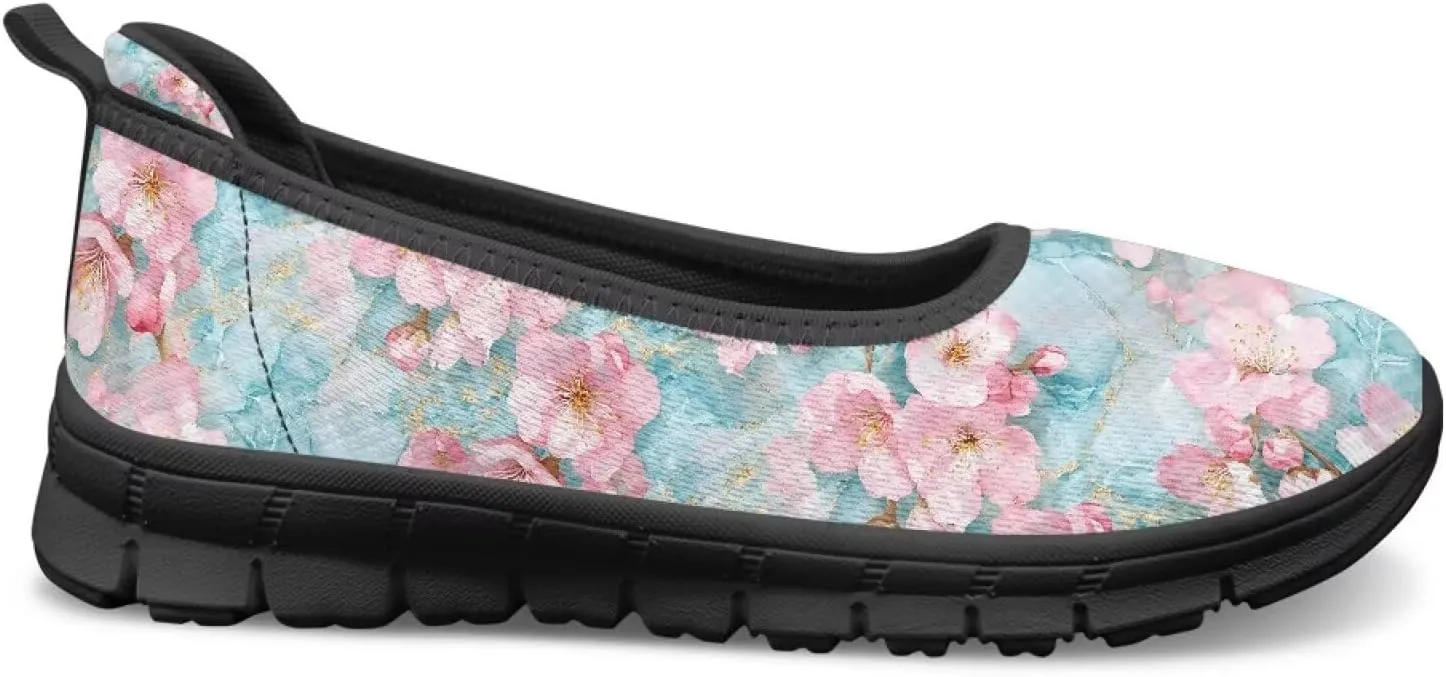 Art Painted Travel Shoes for Women Slip On Flat Casual Mesh Flying Dress Loafers Lightweight Comfort Fashion Sneaker for Ladies US Size 6-11