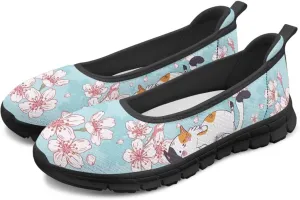 Art Painted Travel Shoes for Women Slip On Flat Casual Mesh Flying Dress Loafers Lightweight Comfort Fashion Sneaker for Ladies US Size 6-11
