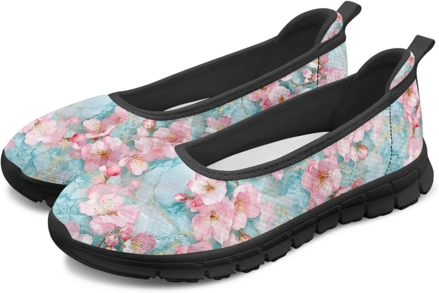 Art Painted Travel Shoes for Women Slip On Flat Casual Mesh Flying Dress Loafers Lightweight Comfort Fashion Sneaker for Ladies US Size 6-11