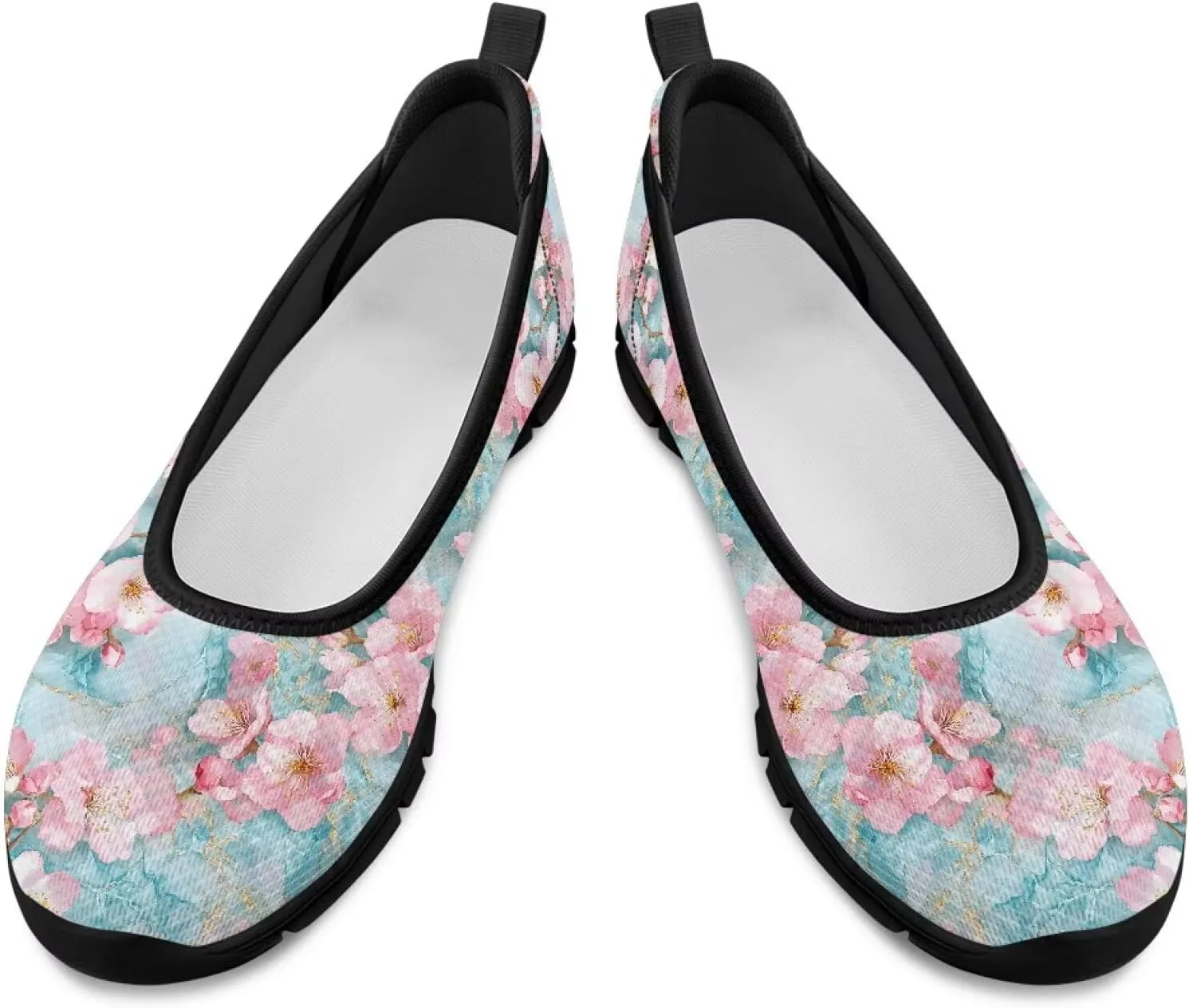 Art Painted Travel Shoes for Women Slip On Flat Casual Mesh Flying Dress Loafers Lightweight Comfort Fashion Sneaker for Ladies US Size 6-11