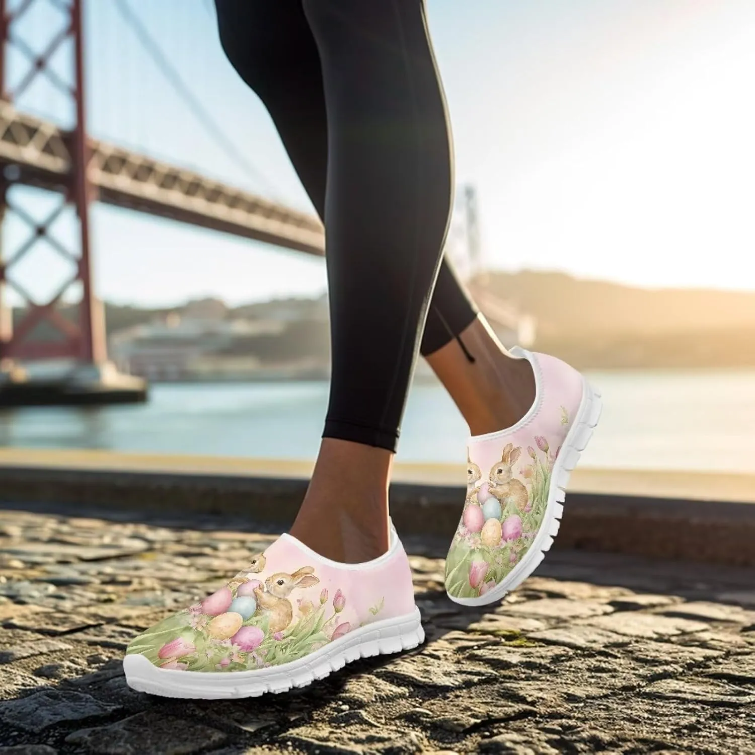 Art Painted Travel Shoes for Women Slip On Flat Casual Mesh Loafers Lightweight Comfort Fashion Sneaker for Ladies Festival Series US Size 5.5-11.5