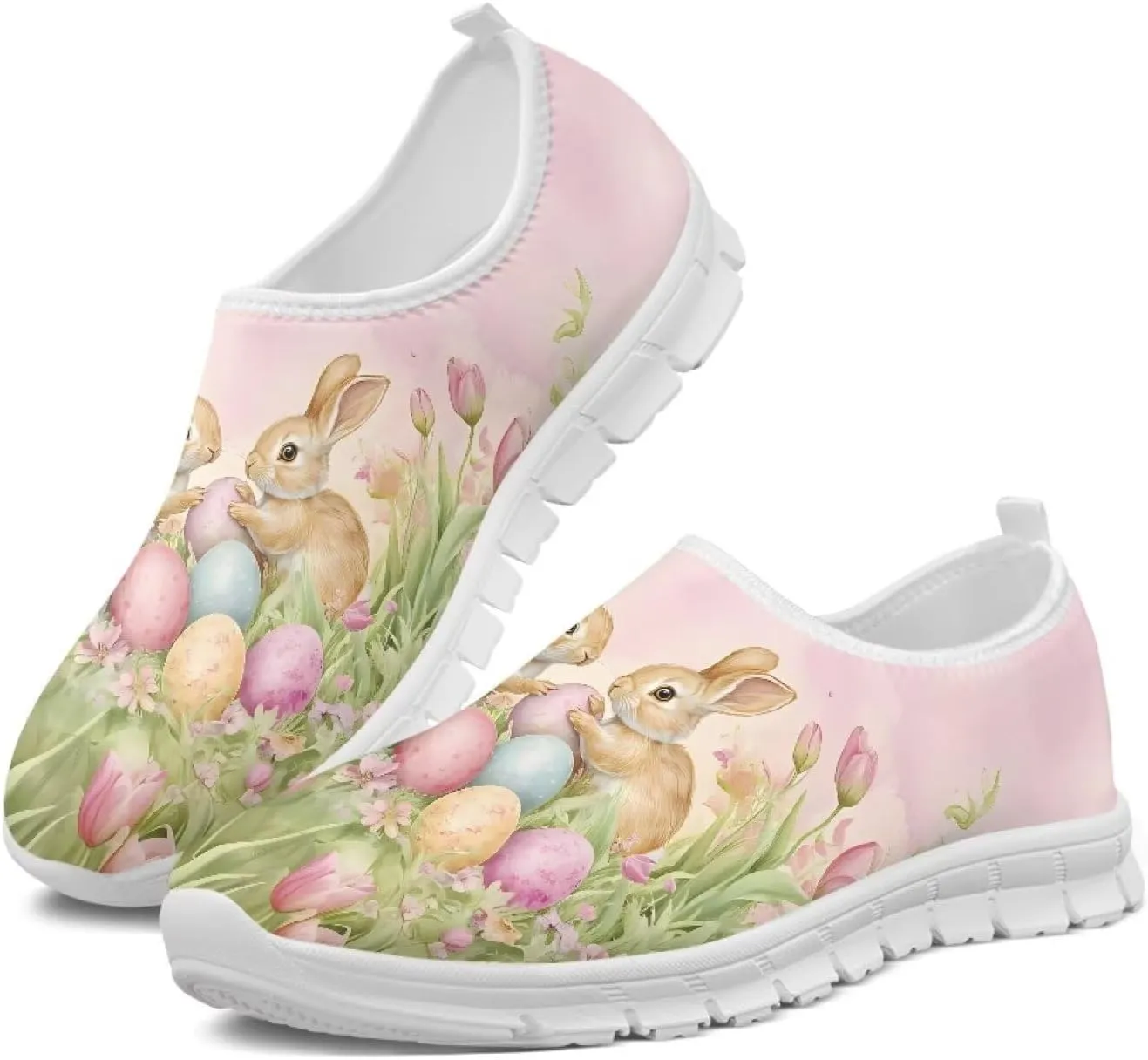 Art Painted Travel Shoes for Women Slip On Flat Casual Mesh Loafers Lightweight Comfort Fashion Sneaker for Ladies Festival Series US Size 5.5-11.5