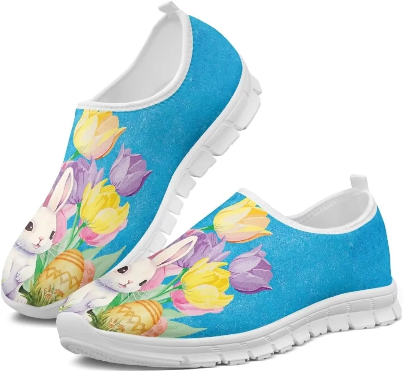 Art Painted Travel Shoes for Women Slip On Flat Casual Mesh Loafers Lightweight Comfort Fashion Sneaker for Ladies Festival Series US Size 5.5-11.5