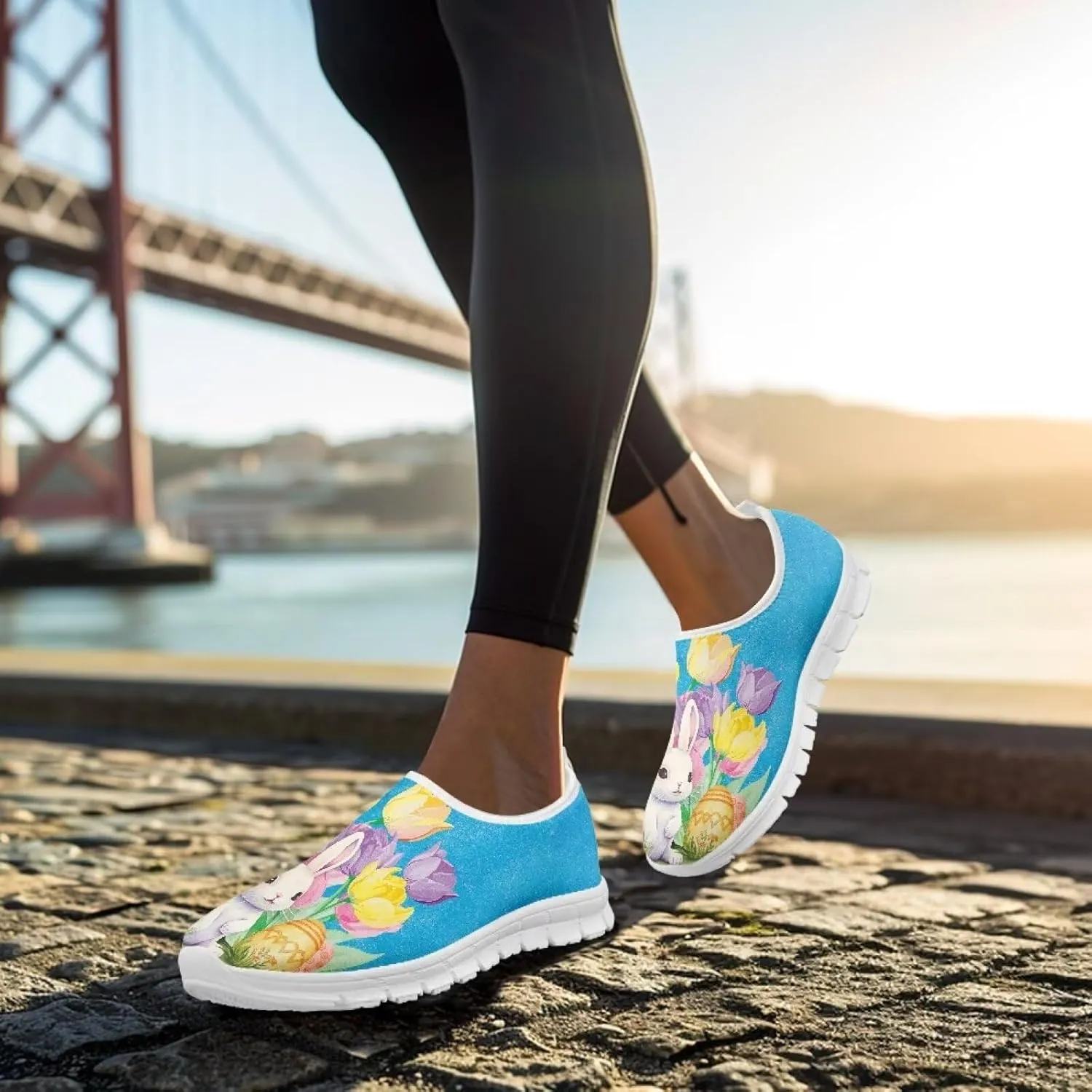 Art Painted Travel Shoes for Women Slip On Flat Casual Mesh Loafers Lightweight Comfort Fashion Sneaker for Ladies Festival Series US Size 5.5-11.5