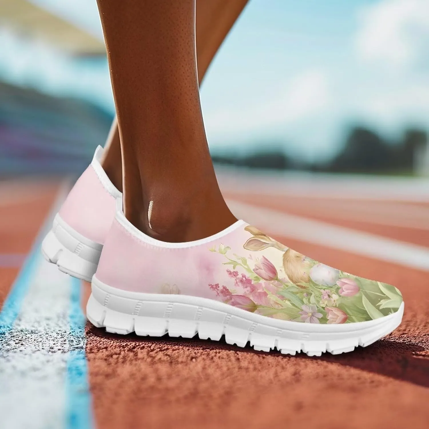 Art Painted Travel Shoes for Women Slip On Flat Casual Mesh Loafers Lightweight Comfort Fashion Sneaker for Ladies Festival Series US Size 5.5-11.5