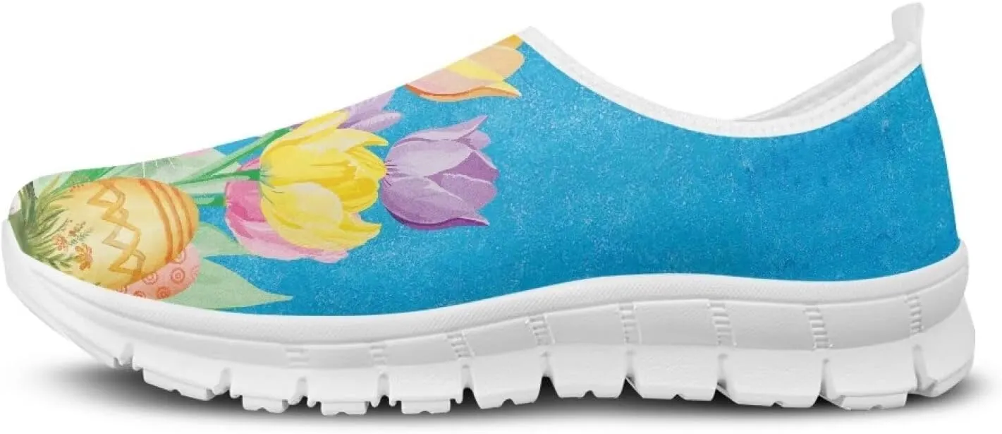 Art Painted Travel Shoes for Women Slip On Flat Casual Mesh Loafers Lightweight Comfort Fashion Sneaker for Ladies Festival Series US Size 5.5-11.5