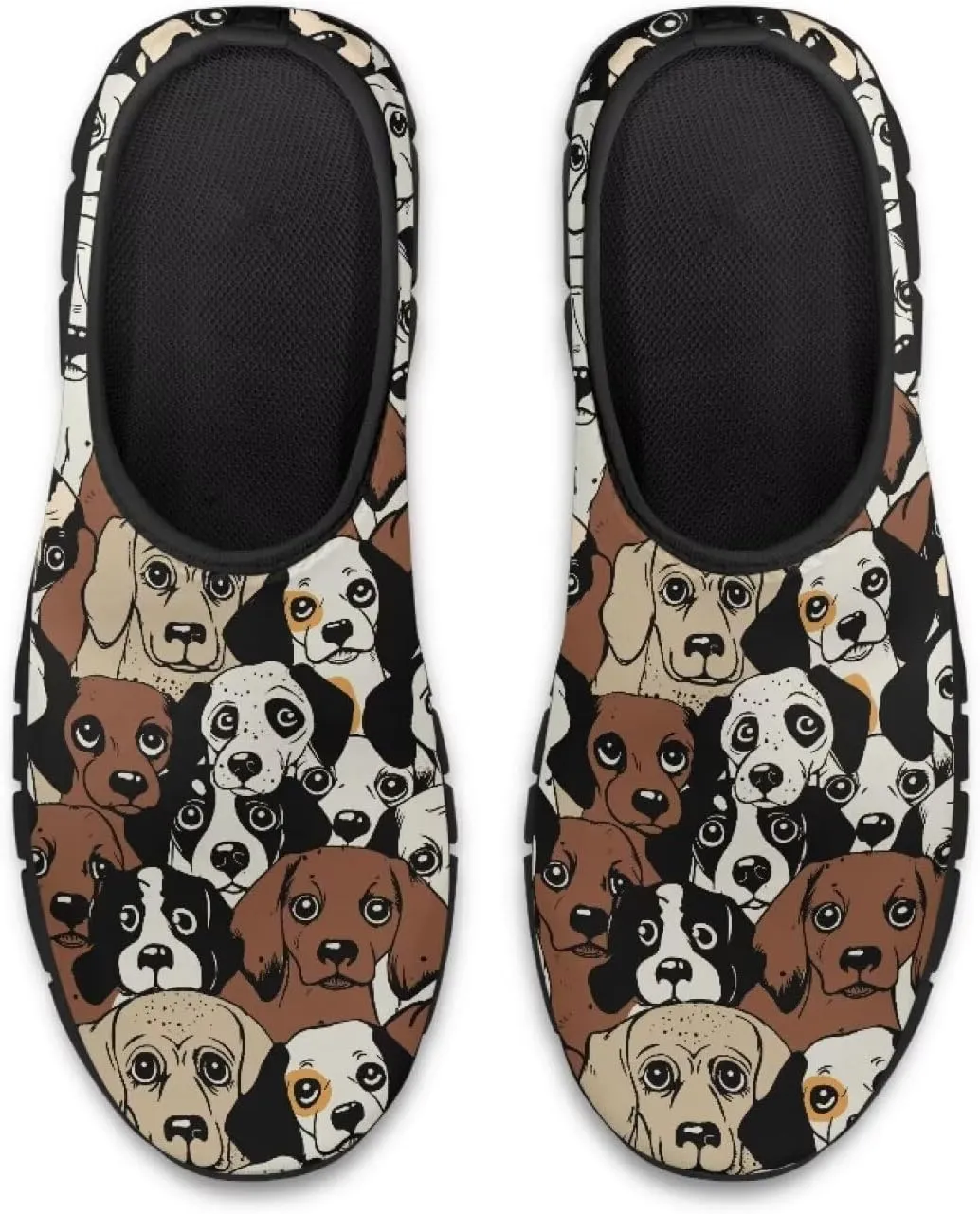 Art Pattern Walking Shoes for Women Slip On Casual Mesh Loafers Lightweight Comfort Ladies Fashion Sneaker for Outdoors Black US Size 5.5-11.5