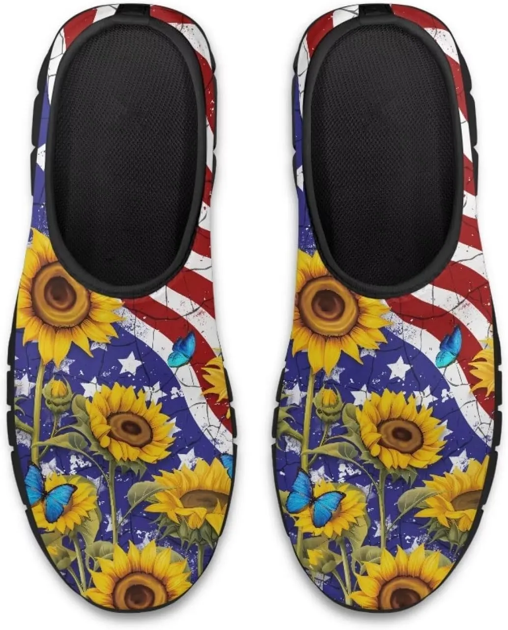 Art Pattern Walking Shoes for Women Slip On Casual Mesh Loafers Lightweight Comfort Ladies Fashion Sneaker for Outdoors Black US Size 5.5-11.5