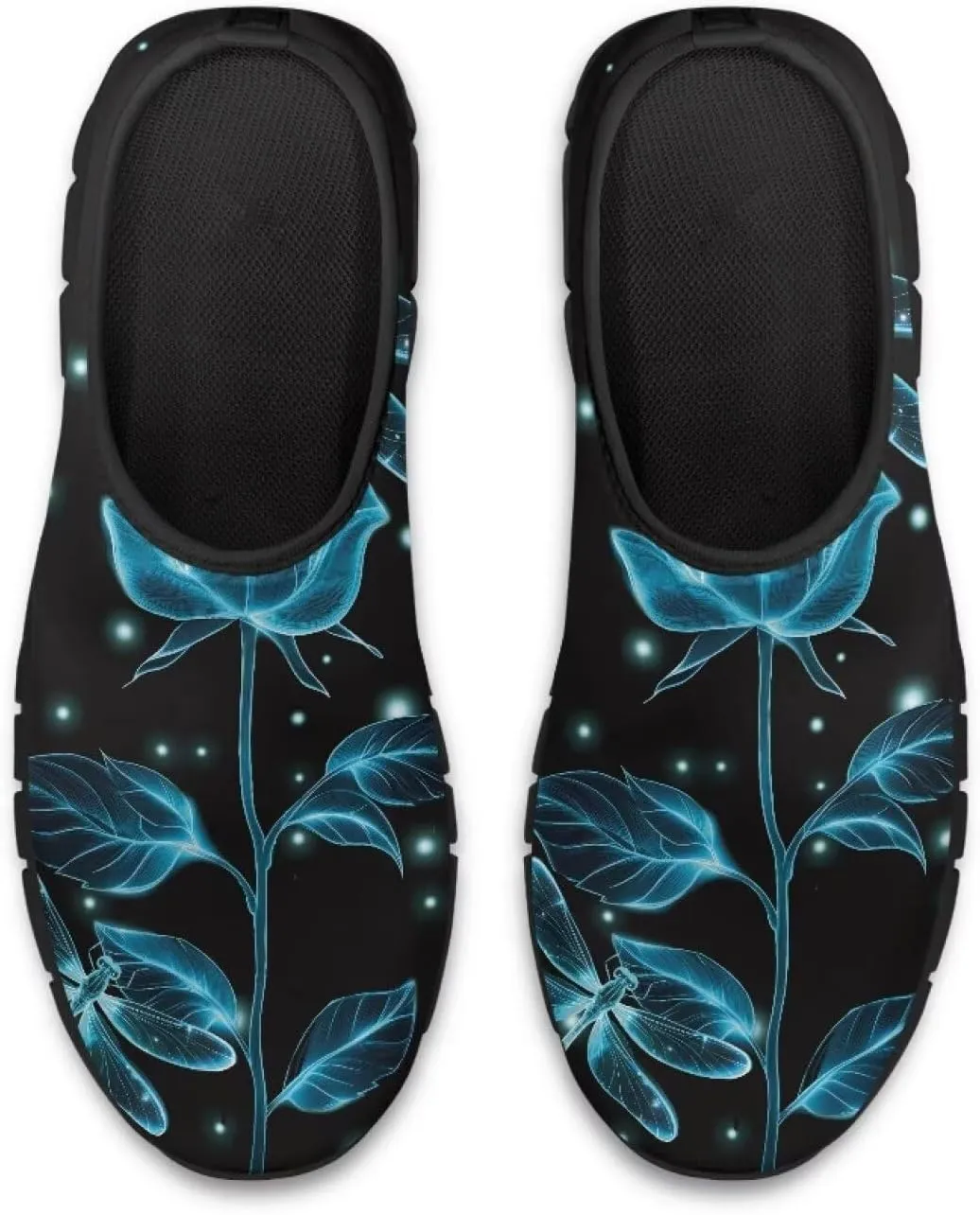 Art Pattern Walking Shoes for Women Slip On Casual Mesh Loafers Lightweight Comfort Ladies Fashion Sneaker for Outdoors Black US Size 5.5-11.5