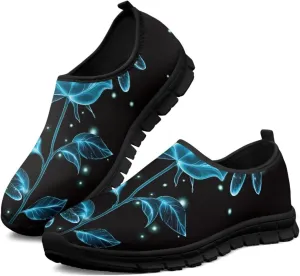 Art Pattern Walking Shoes for Women Slip On Casual Mesh Loafers Lightweight Comfort Ladies Fashion Sneaker for Outdoors Black US Size 5.5-11.5