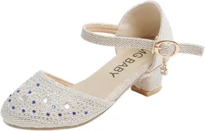 Baby Girl Children's Sandals Shoes Rhinestone Decoration Princess Slip On Shoes Casual Buckle Summer Sandals Party A-963 Gold 3