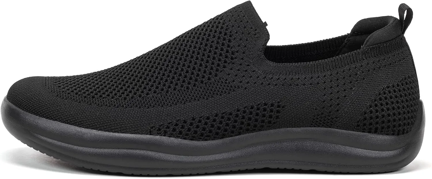 BEJINASH Mens Slip-on Walking Shoes, Lightweight Breathable Go Walk Shoes with Arch Support,Comfortable Casual Loafers Shoes