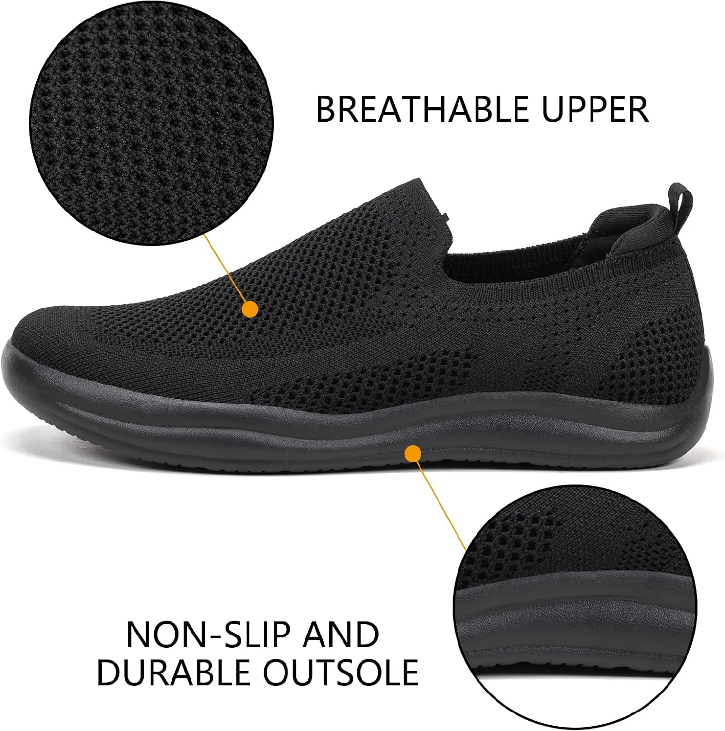 BEJINASH Mens Slip-on Walking Shoes, Lightweight Breathable Go Walk Shoes with Arch Support,Comfortable Casual Loafers Shoes
