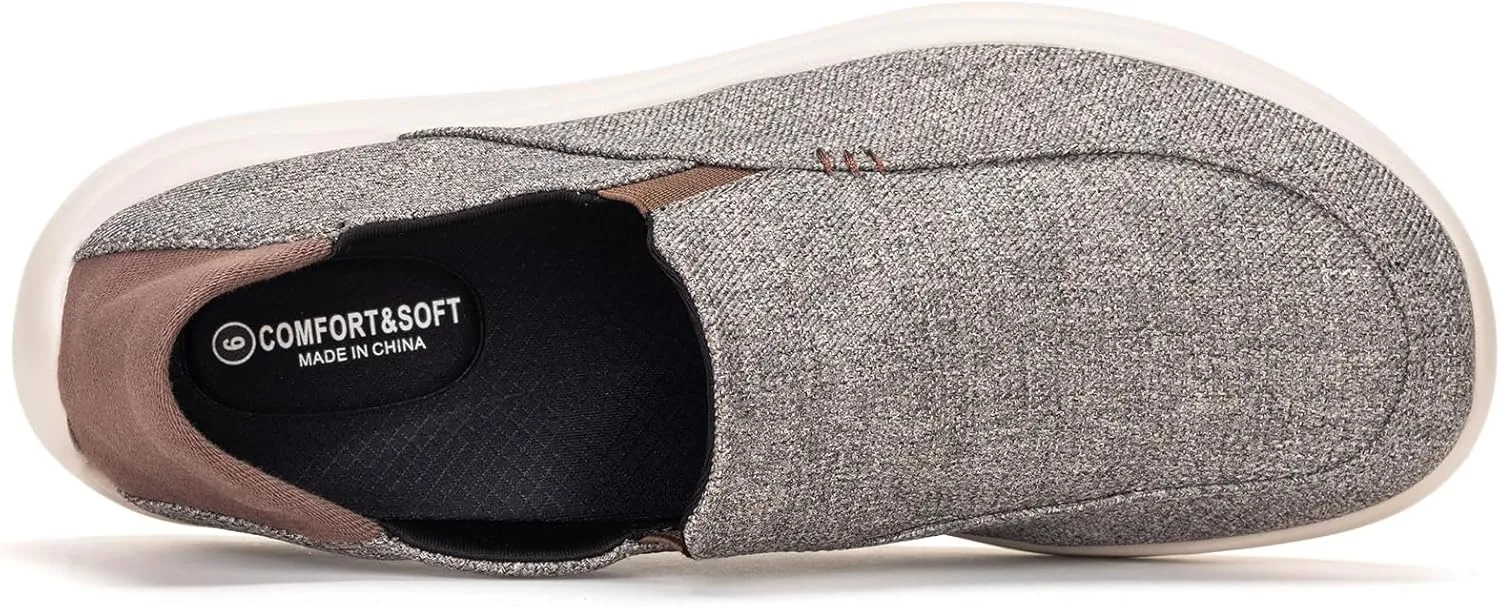BEJINASH Mens Slip-on Walking Shoes, Lightweight Breathable Go Walk Shoes with Arch Support,Comfortable Casual Loafers Shoes