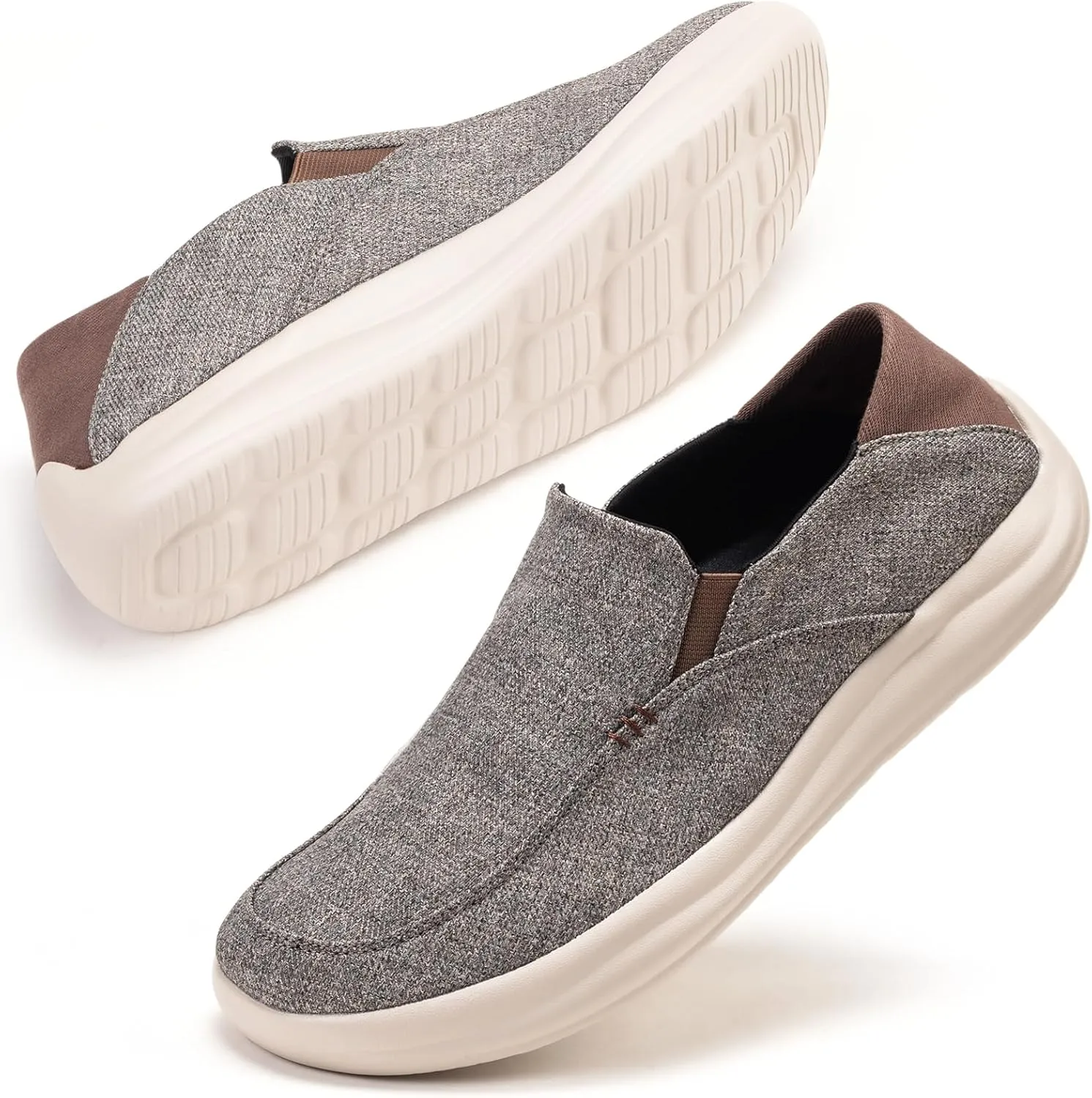 BEJINASH Mens Slip-on Walking Shoes, Lightweight Breathable Go Walk Shoes with Arch Support,Comfortable Casual Loafers Shoes