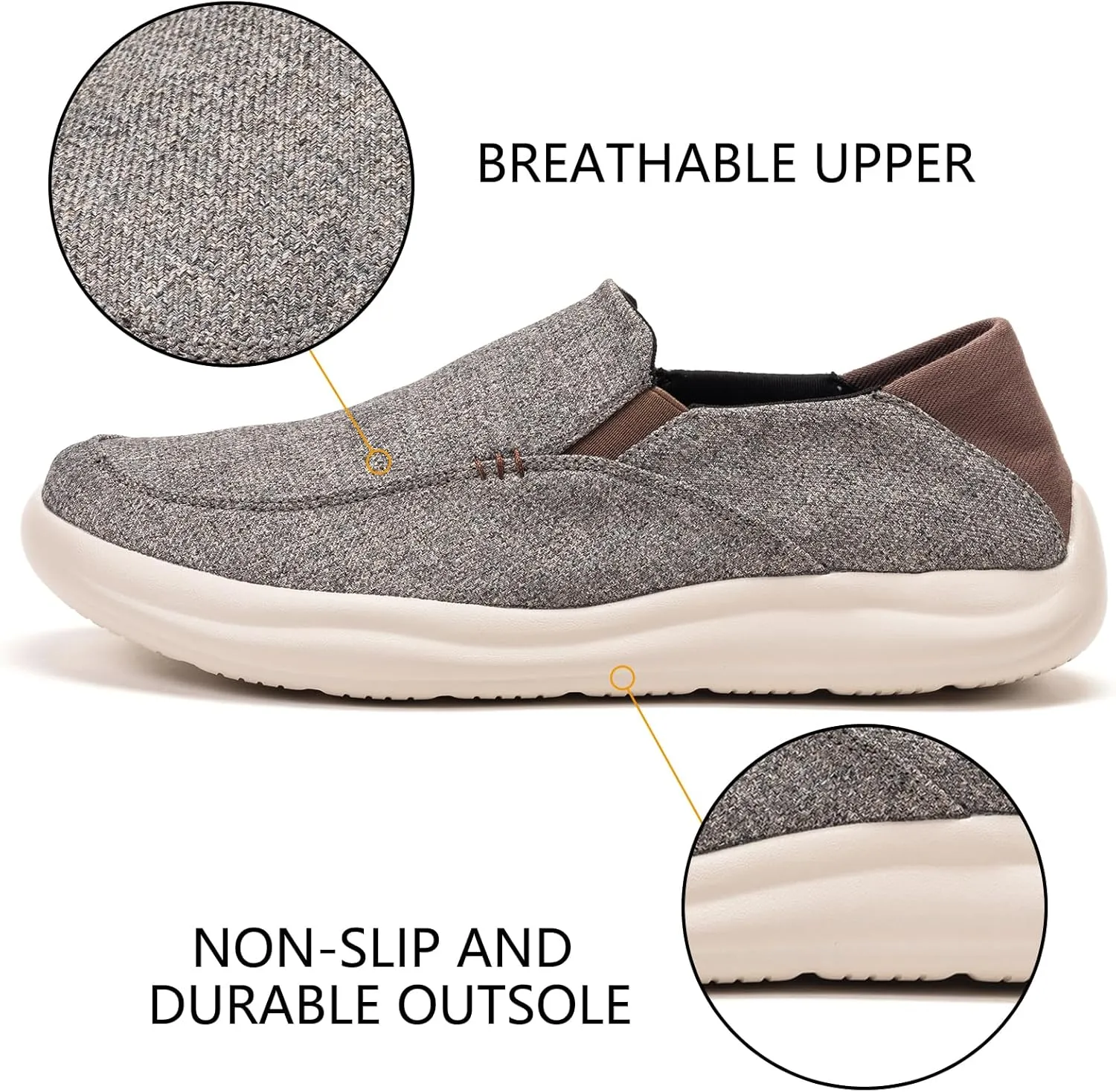 BEJINASH Mens Slip-on Walking Shoes, Lightweight Breathable Go Walk Shoes with Arch Support,Comfortable Casual Loafers Shoes