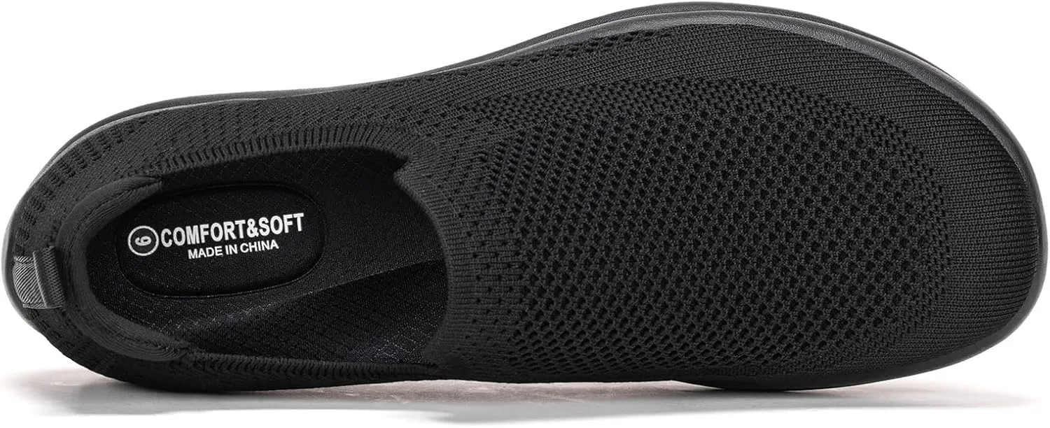 BEJINASH Mens Slip-on Walking Shoes, Lightweight Breathable Go Walk Shoes with Arch Support,Comfortable Casual Loafers Shoes