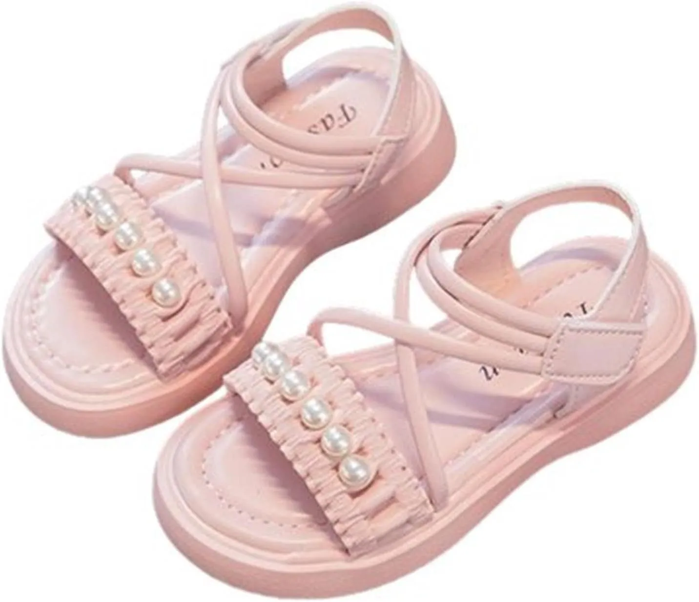 Big Kids Girl Fashion Sandals Summer Pearl Roman Princess Shoes Bottomed Non Slip Daily With Dress Classic Soft Sole Flat