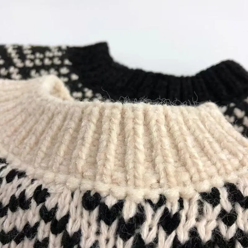 Black & White Diamond Check Sweater