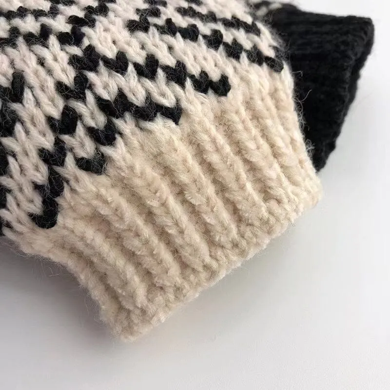 Black & White Diamond Check Sweater