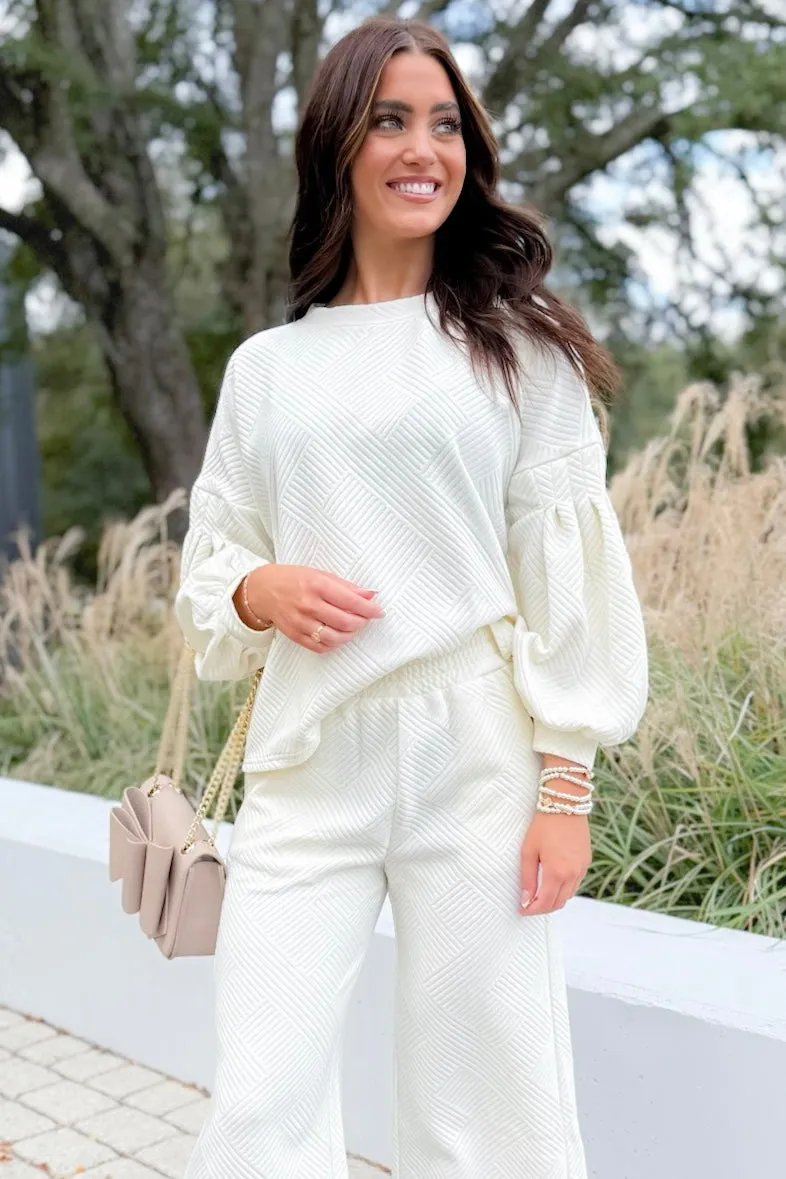 Closer Than Ever Quilted Balloon Sleeve Top