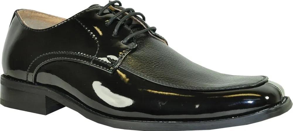 CORONADO Men's Dress Shoes KELSEY Oxford Classic Tuxedo with Apron Toe and Leather Lining Black 10.5M