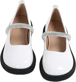 Cozivwaiy Women Mary Jane Flats Bow Kawaii Costume Shoes Round Toe Pumps Low Heel School Dress Shoes for Girls Bowknot Flats