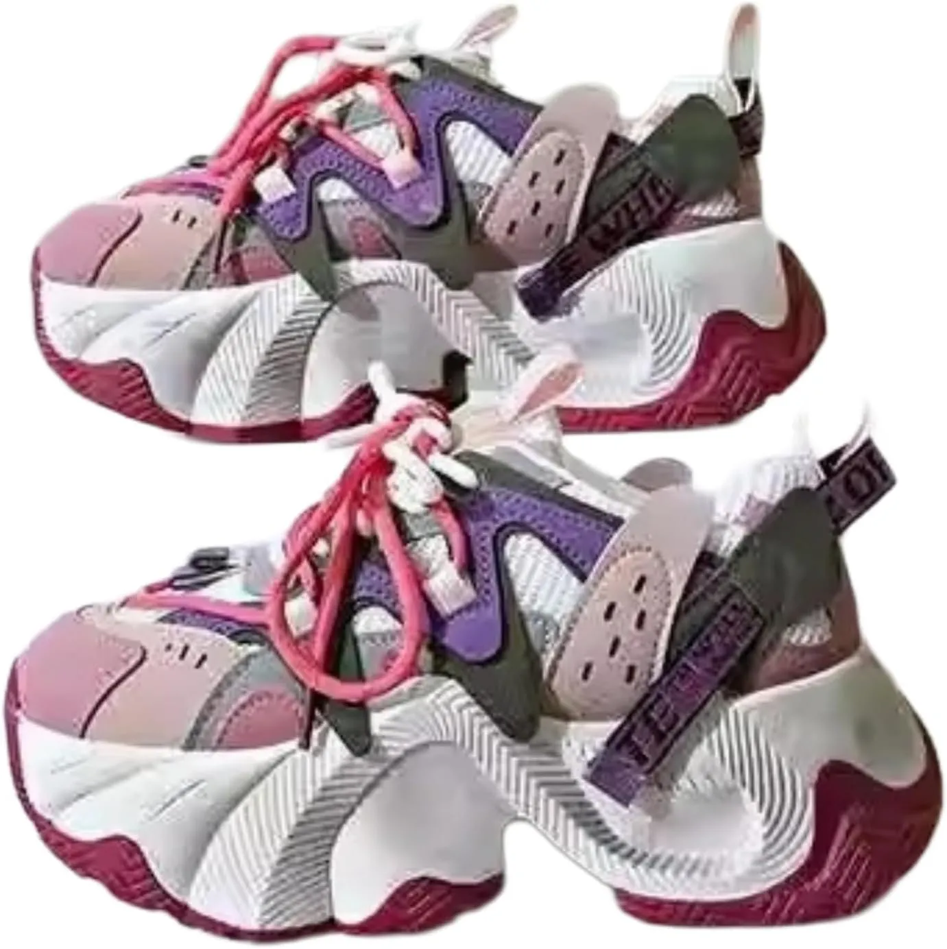 Cute Sneakers for Women Retro Thick Sole Dad Shoes Lace-Up Height Increase Walking Cute Shoes