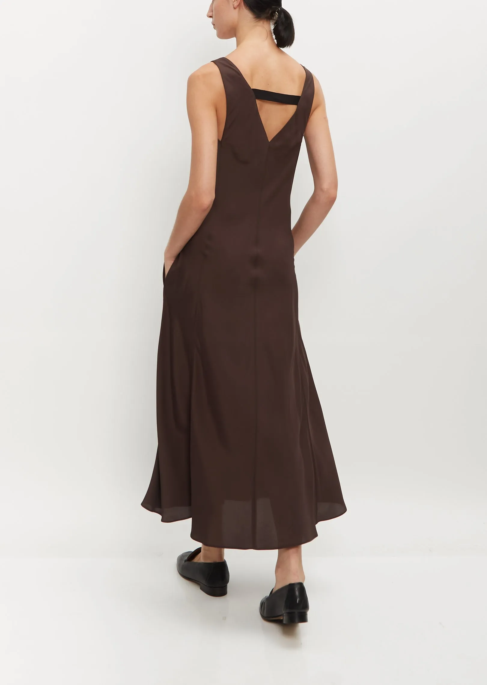 Deep V-Neck Pocket Dress