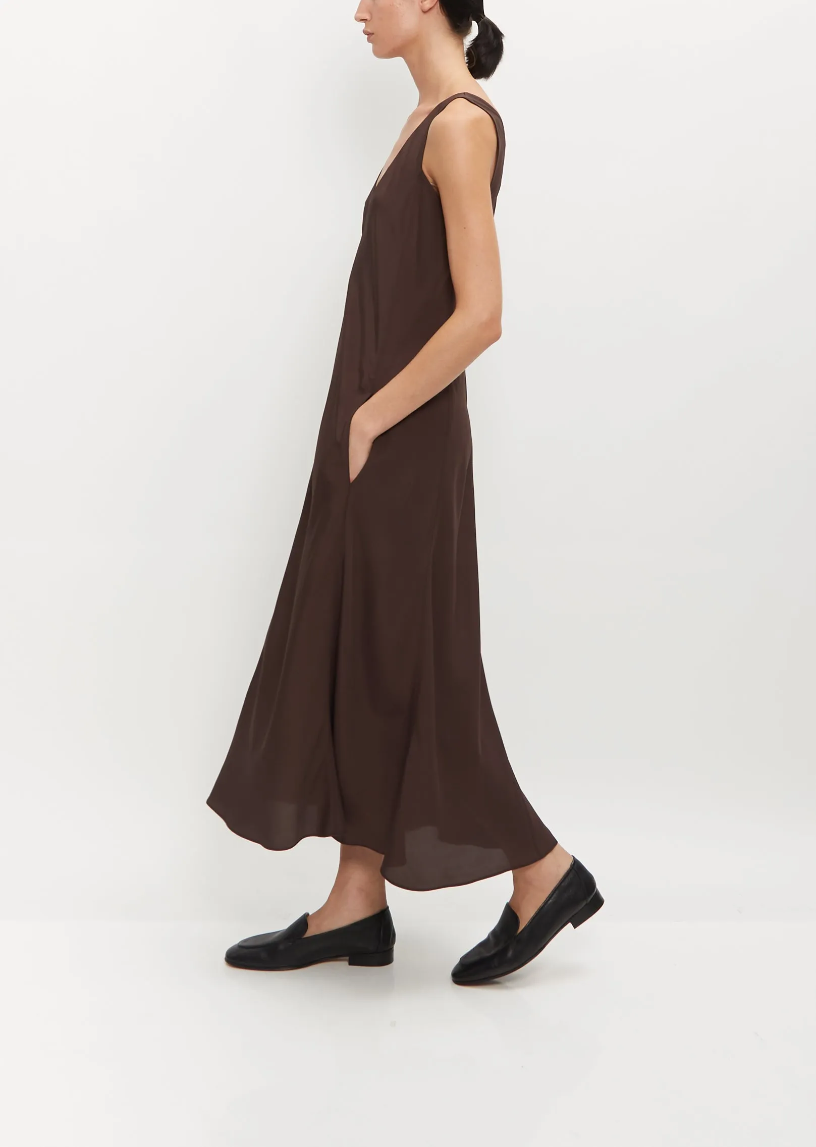 Deep V-Neck Pocket Dress