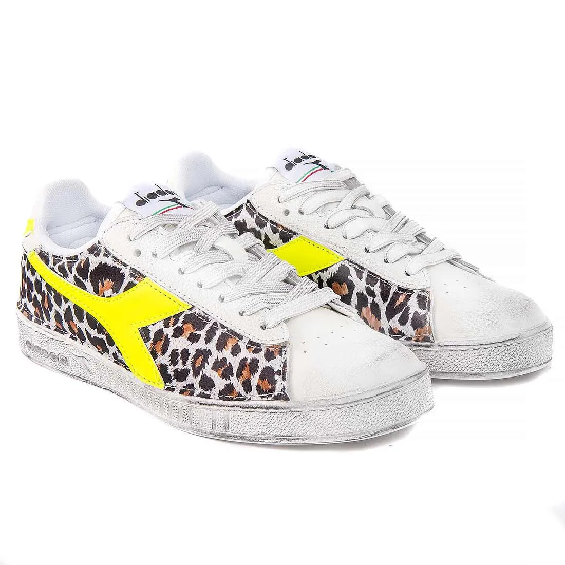 Diadora Game L Low Leopardate - Animalier Maculate - Giallo fluo