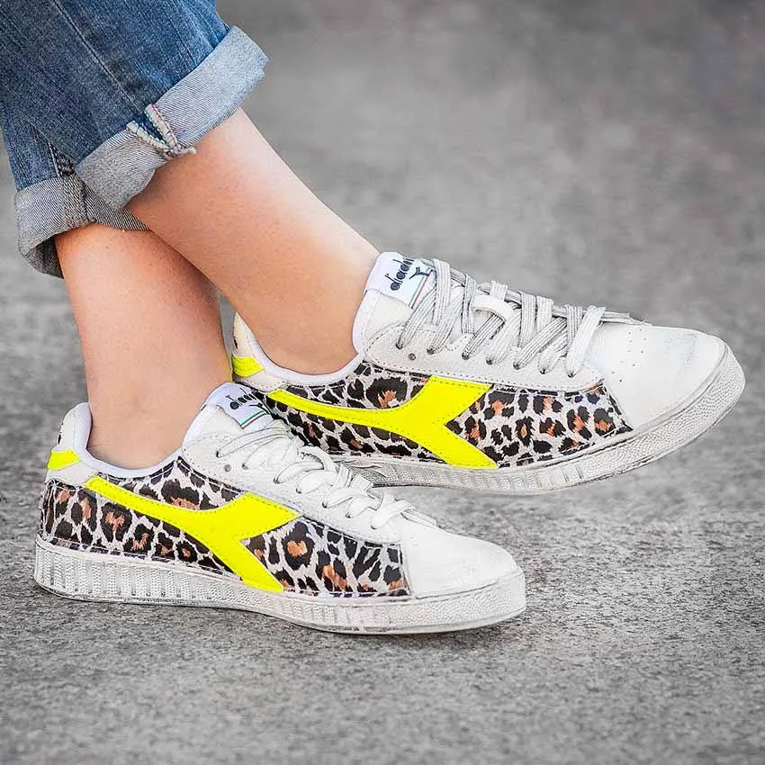 Diadora Game L Low Leopardate - Animalier Maculate - Giallo fluo