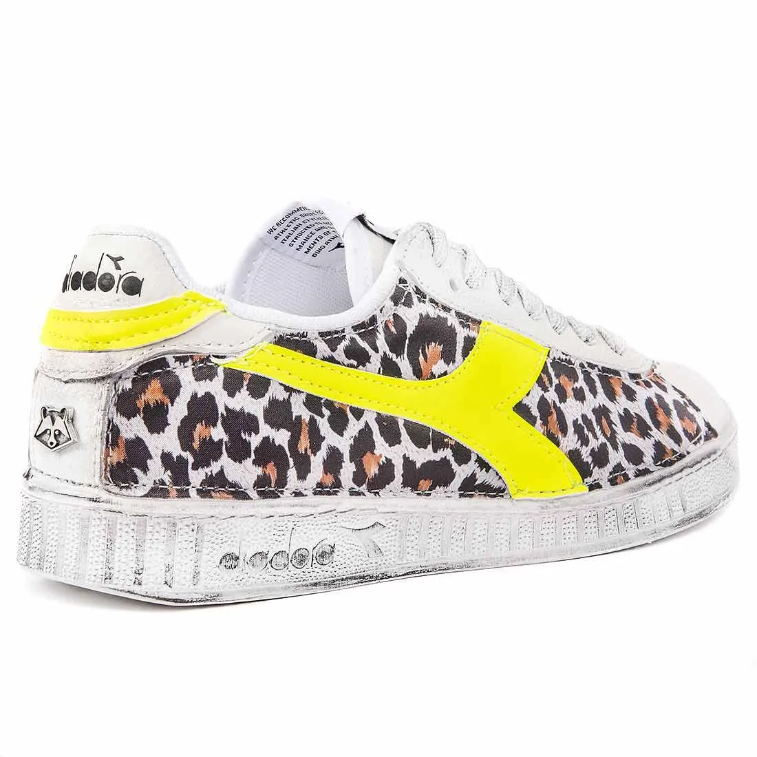 Diadora Game L Low Leopardate - Animalier Maculate - Giallo fluo