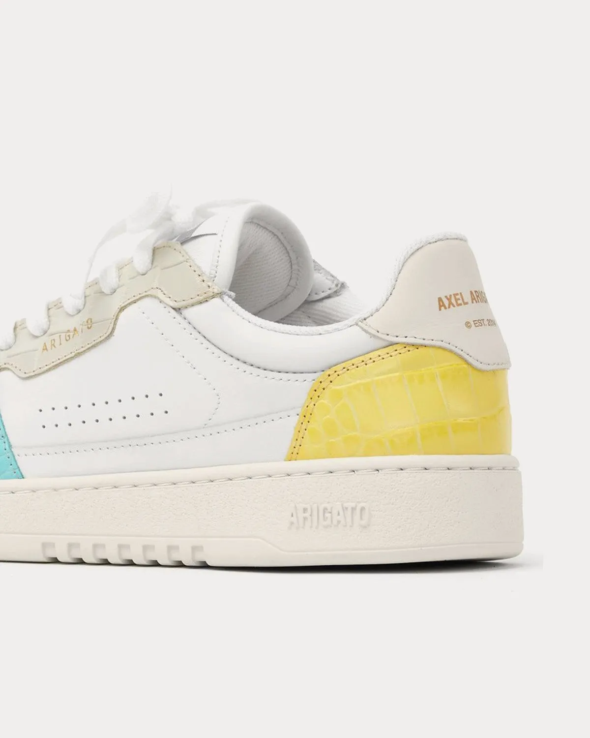 Dice Lo Croc White / Blue / Yellow Low Top Sneakers