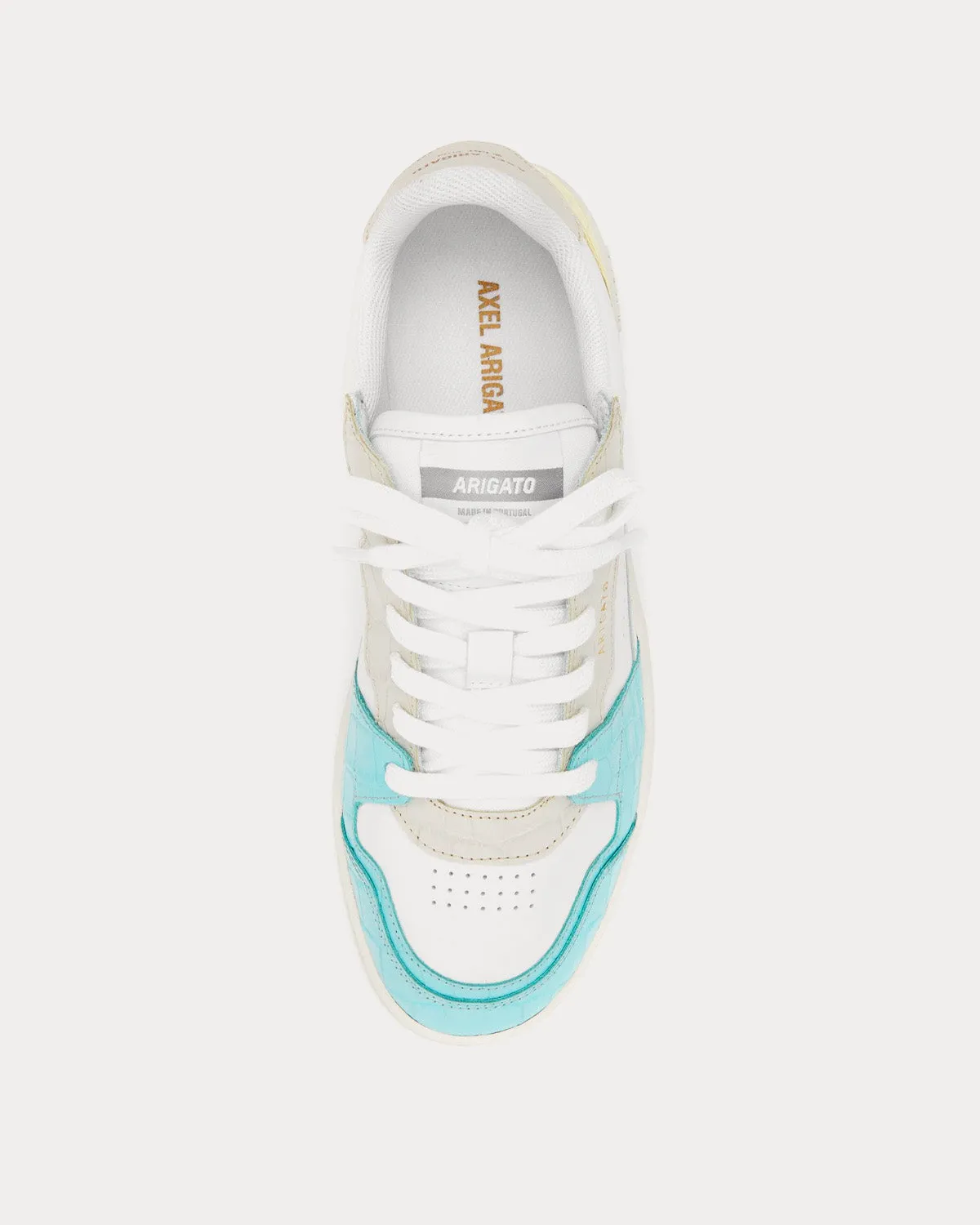 Dice Lo Croc White / Blue / Yellow Low Top Sneakers