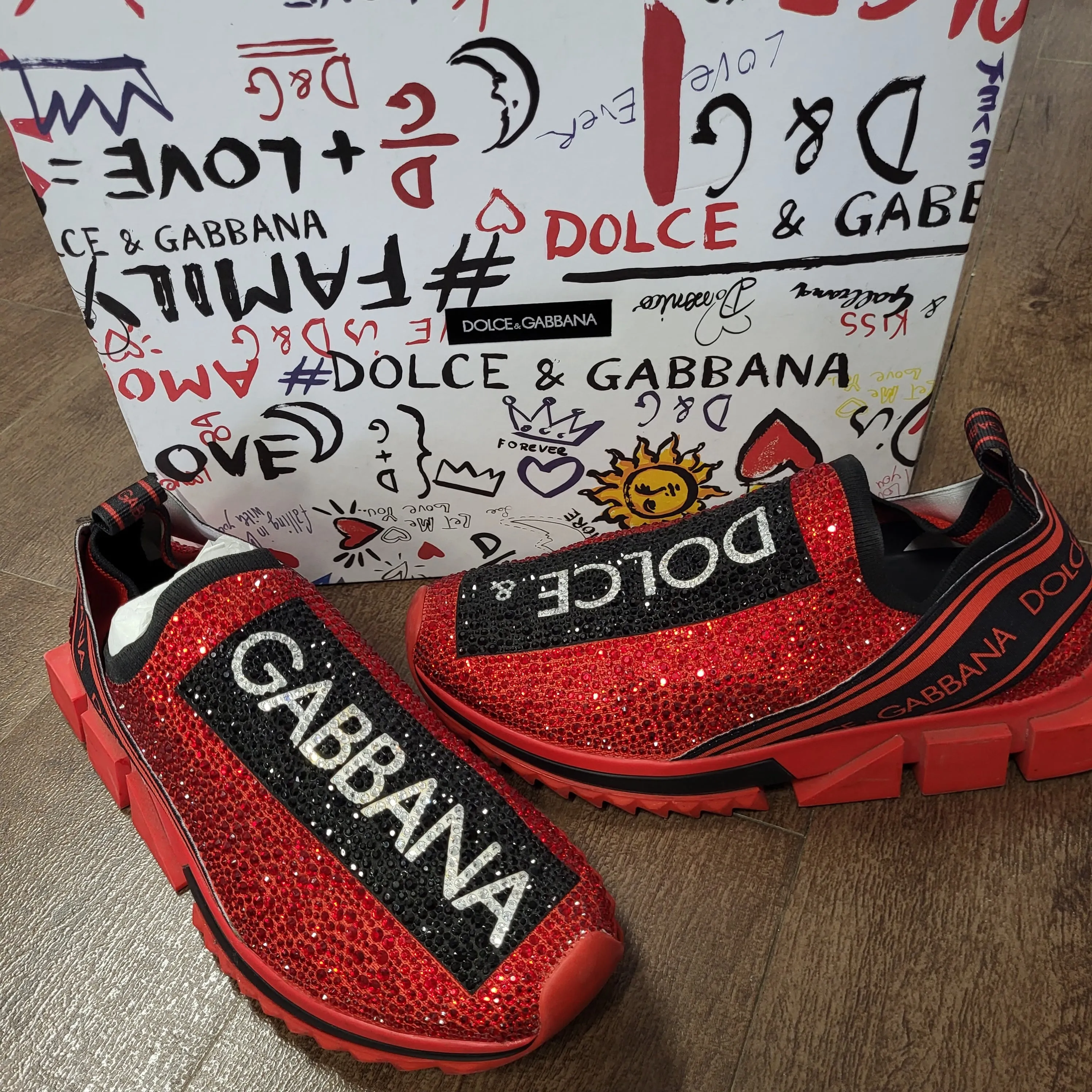 Dolce & Gabbana Red US Shoe Size 38/7 Sneakers