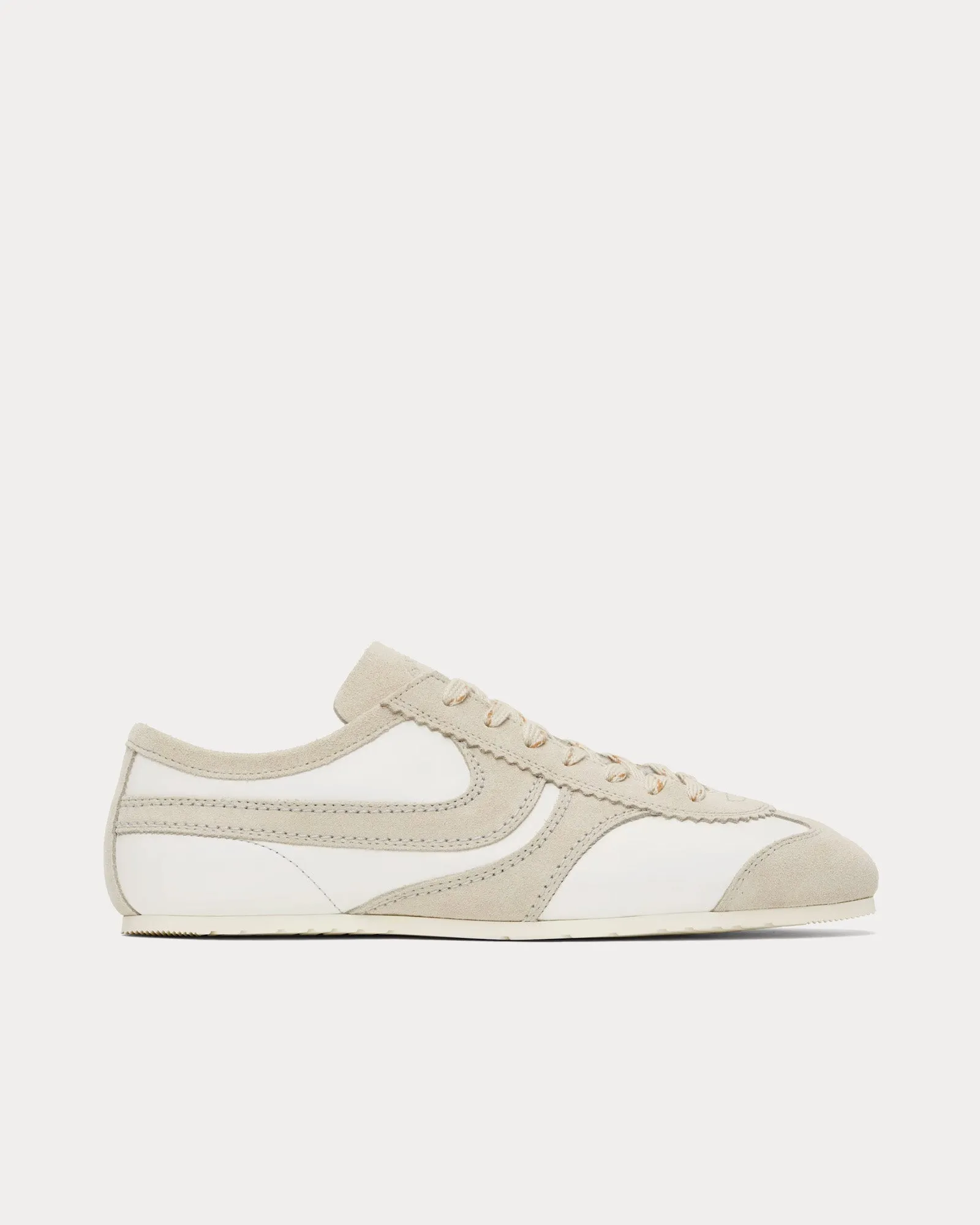 Dustin Suede Leather White / Beige Low Top Sneakers