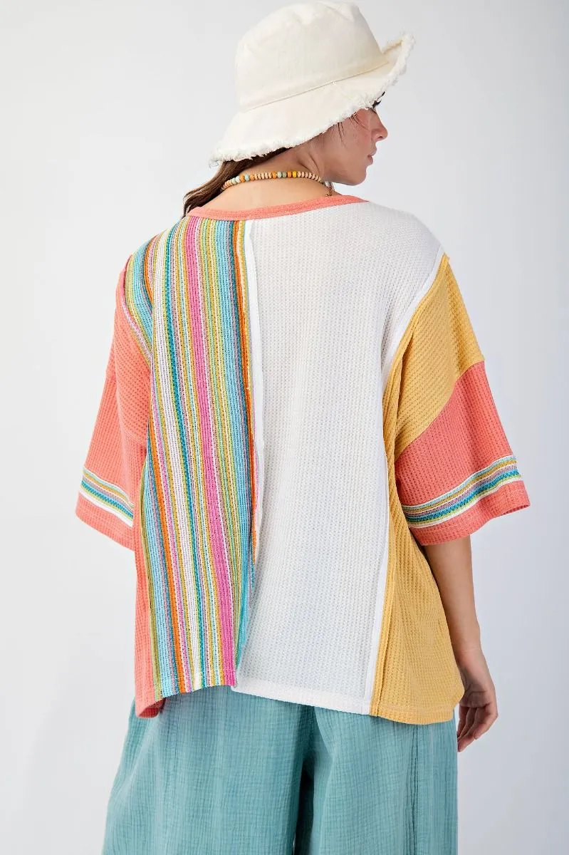 Easel Color Mix Daisy Patch Tunic  Bright & Playful