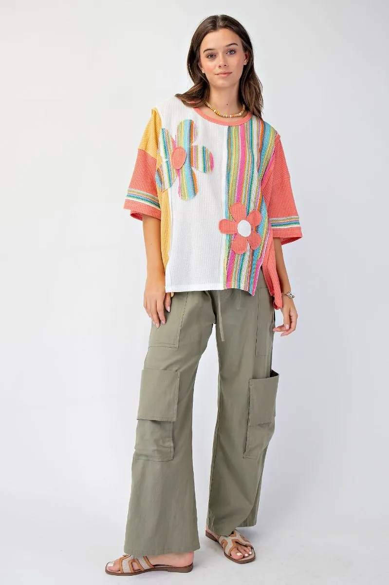 Easel Color Mix Daisy Patch Tunic  Bright & Playful