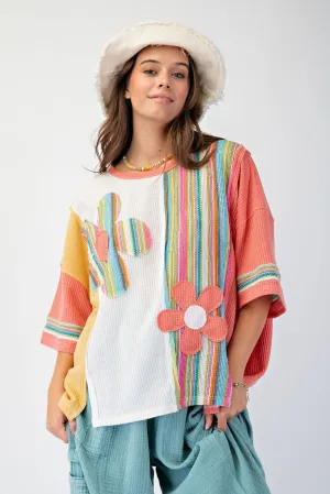 Easel Color Mix Daisy Patch Tunic  Bright & Playful