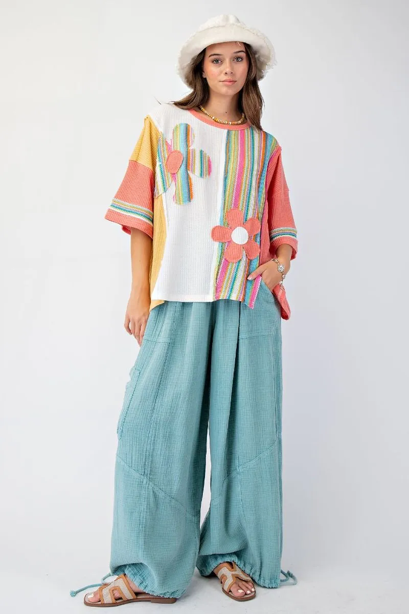 Easel Color Mix Daisy Patch Tunic  Bright & Playful