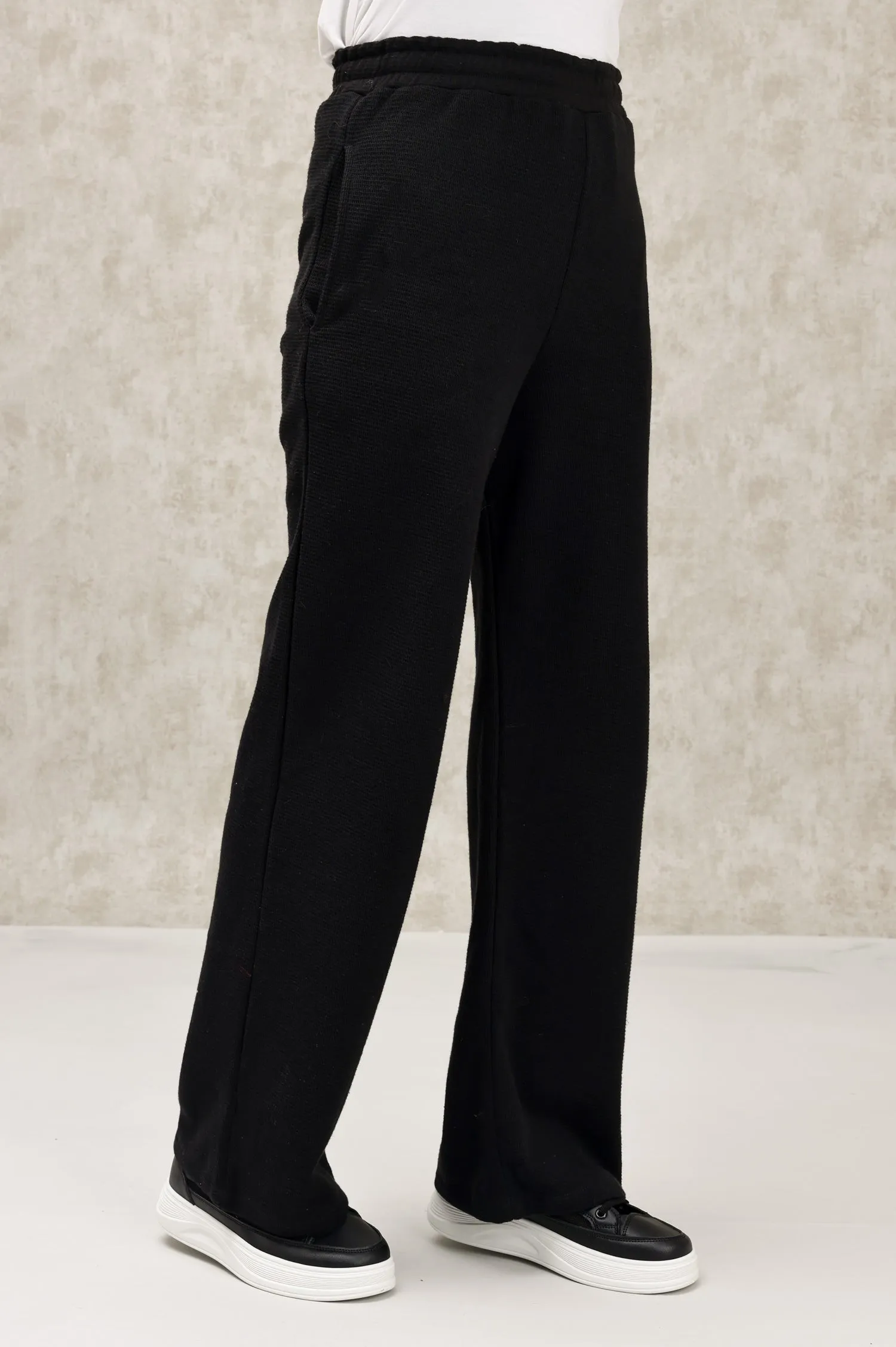 ELITE LOUNGE STRAIGHT-LEG JOGGERS-BLACK
