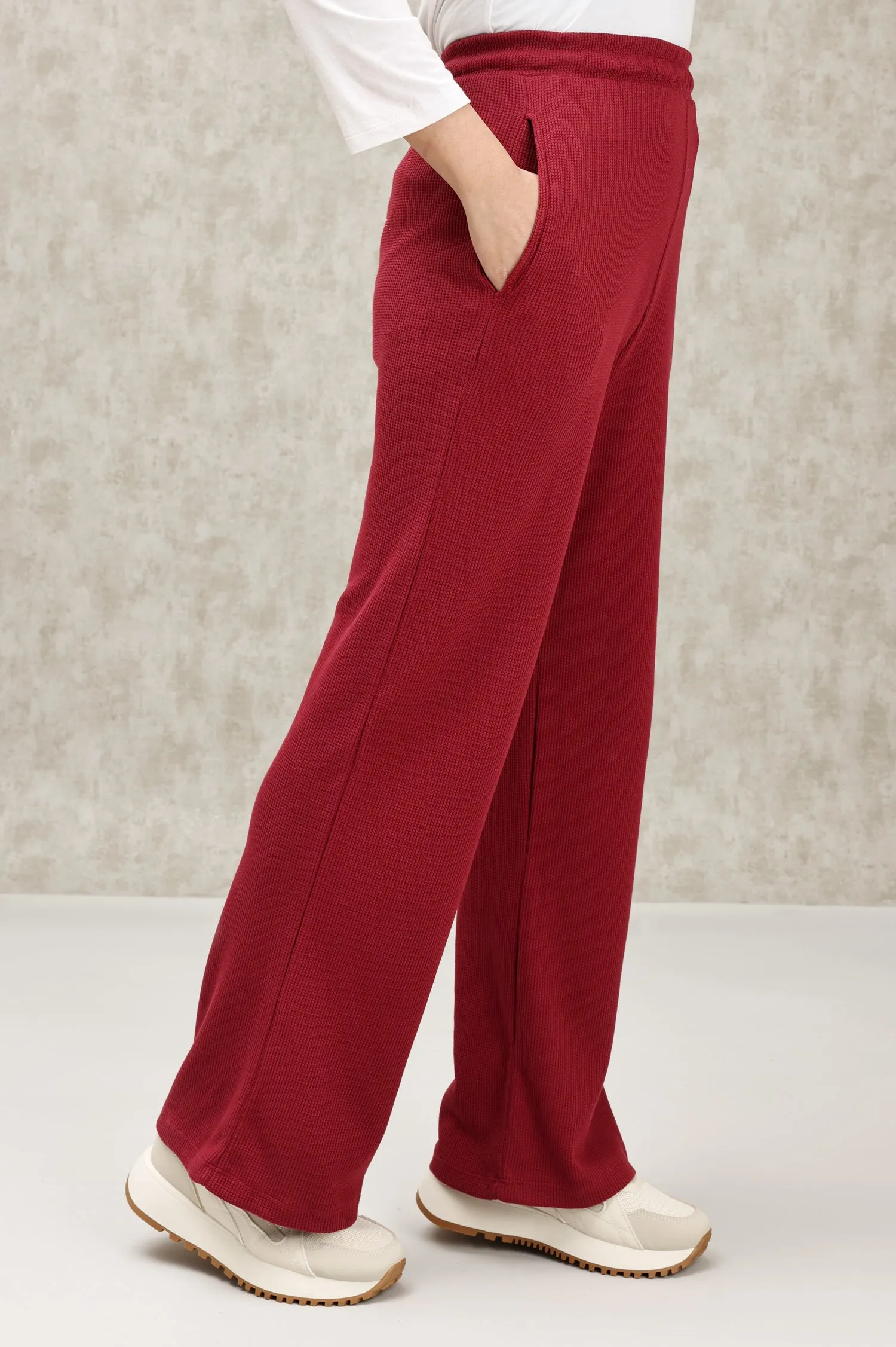 ELITE LOUNGE STRAIGHT-LEG JOGGERS-MAROON