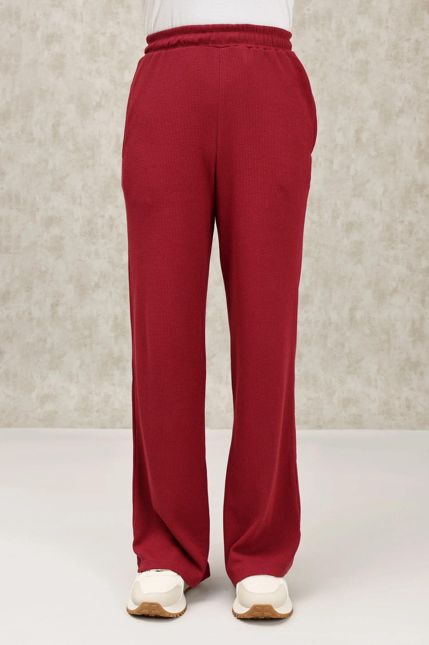 ELITE LOUNGE STRAIGHT-LEG JOGGERS-MAROON