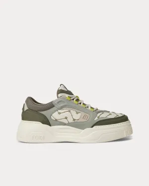 Force Leather & Nubuck White / Green Low Top Sneakers