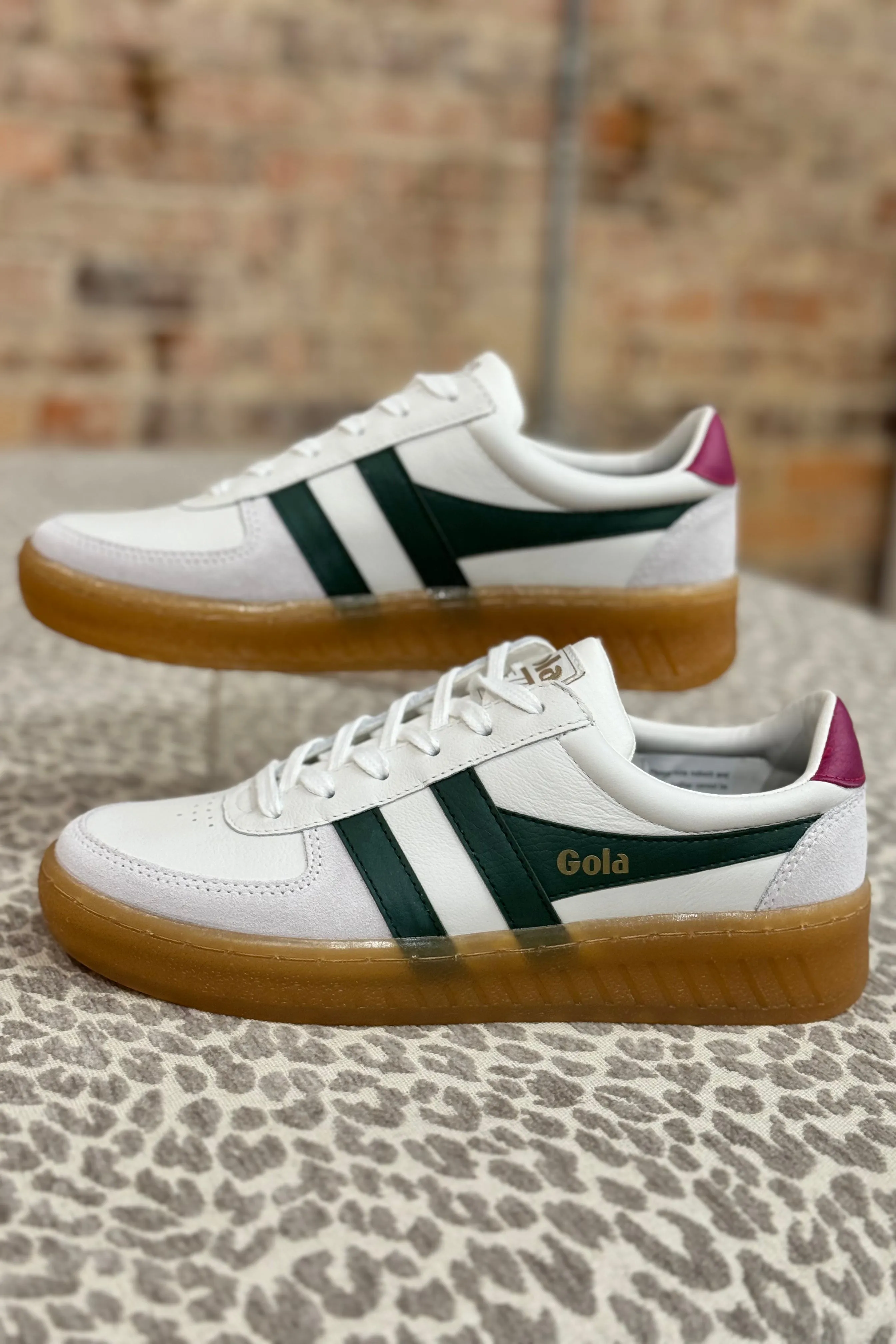 Grandslam Elite Sneakers- White/Evergreen/Fushsia/Gum